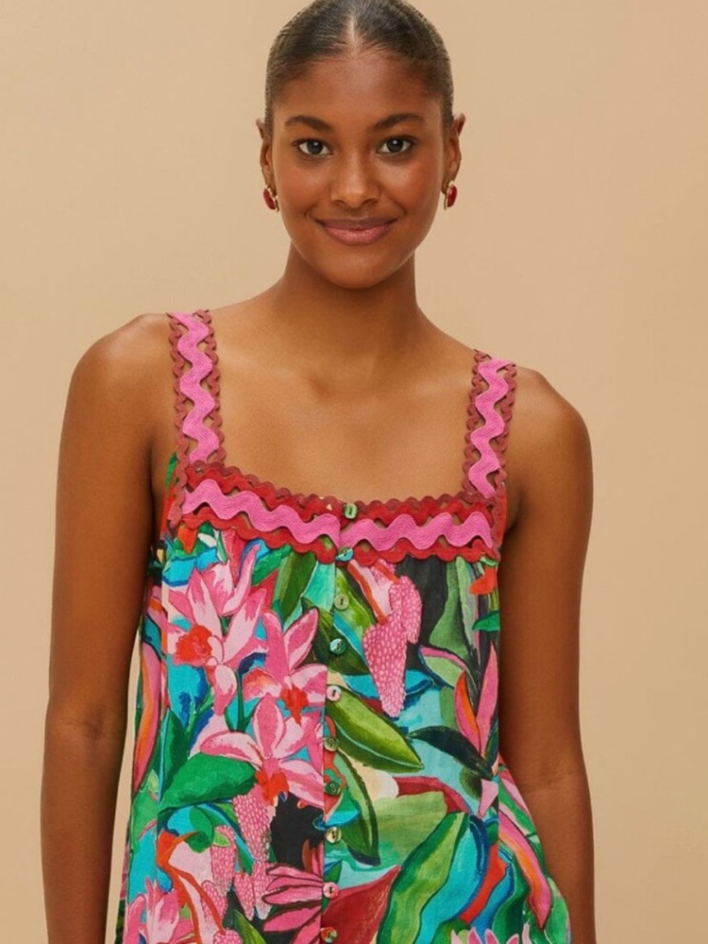 FARM Rio | Jardin de Reve Wavy Trim Top | XL | NWT